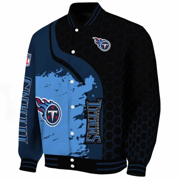 tennessee titans hexagonal pattern navy black jacket best selling