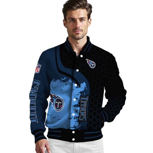 tennessee titans hexagonal pattern navy black jacket high quality