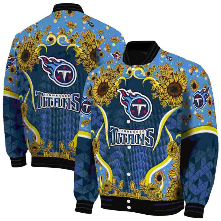 tennessee titans sunflower bloom navy yellow jacket fashion forward