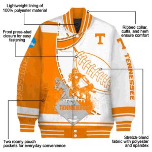 tennessee volunteers baseball stitching white jacket new arrival
