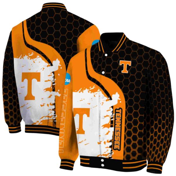 tennessee volunteers hexagonal pattern orange black jacket fashion forward