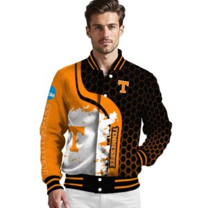 tennessee volunteers hexagonal pattern orange black jacket high quality