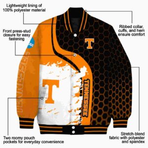 tennessee volunteers hexagonal pattern orange black jacket new arrival