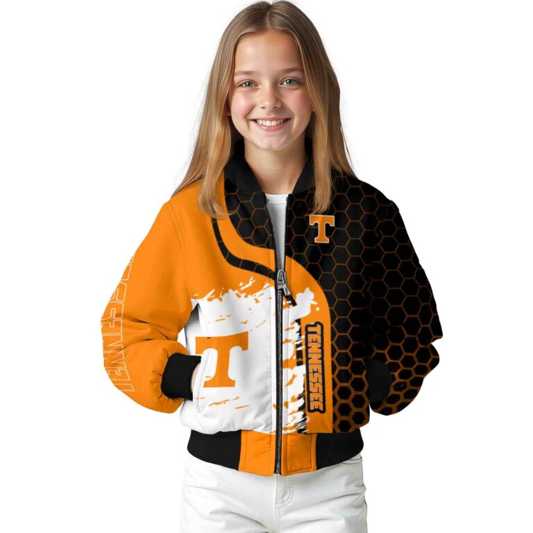 tennessee volunteers hexagonal pattern orange black jacket top rated