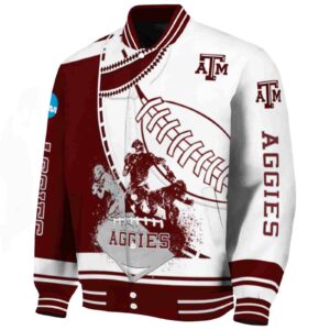 texas am aggies baseball stitching white jacket best selling