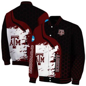 texas am aggies hexagonal pattern maroon black jacket fashion forward
