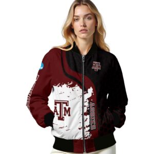 texas am aggies hexagonal pattern maroon black jacket latest model