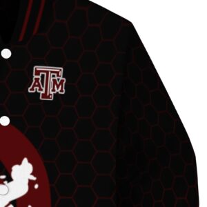 texas am aggies hexagonal pattern maroon black jacket premium grade