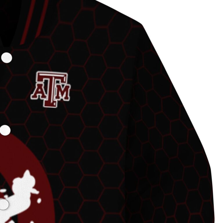 texas am aggies hexagonal pattern maroon black jacket premium grade