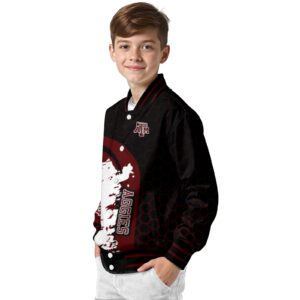 texas am aggies hexagonal pattern maroon black jacket trendy
