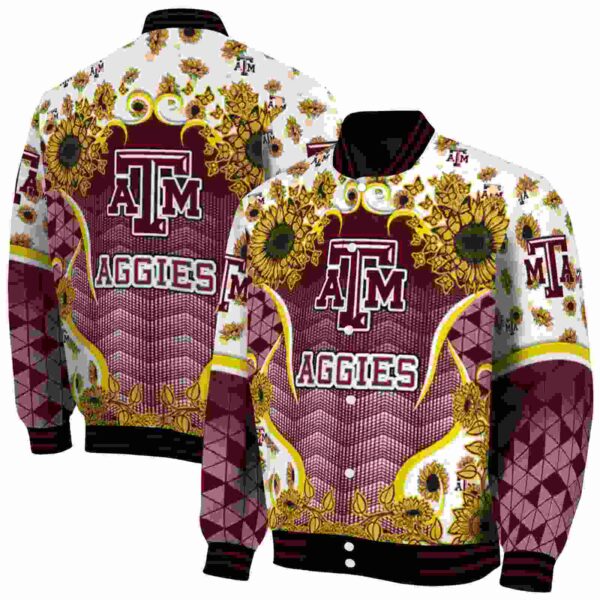 texas am aggies sunflower bloom maroon yellow jacket fashion forward
