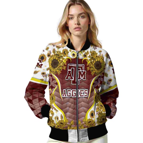 texas am aggies sunflower bloom maroon yellow jacket latest model