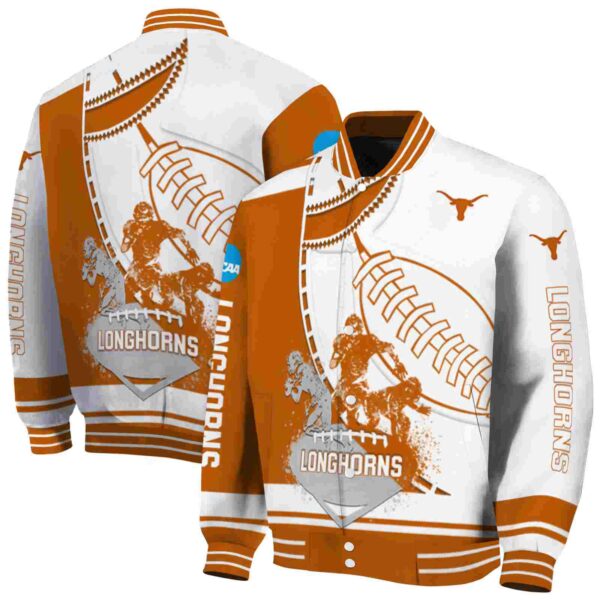 texas longhorns baseball stitching white jacket fashion forward