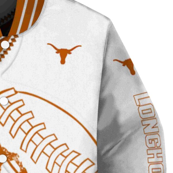texas longhorns baseball stitching white jacket premium grade