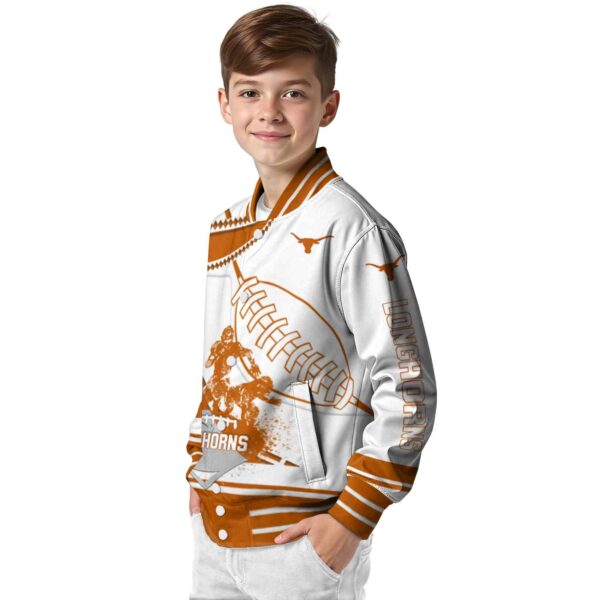 texas longhorns baseball stitching white jacket trendy