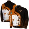 texas longhorns hexagonal pattern orange black jacket fashion forward