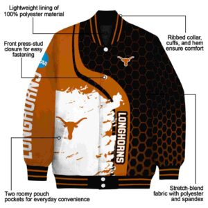 texas longhorns hexagonal pattern orange black jacket new arrival