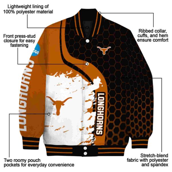 texas longhorns hexagonal pattern orange black jacket new arrival