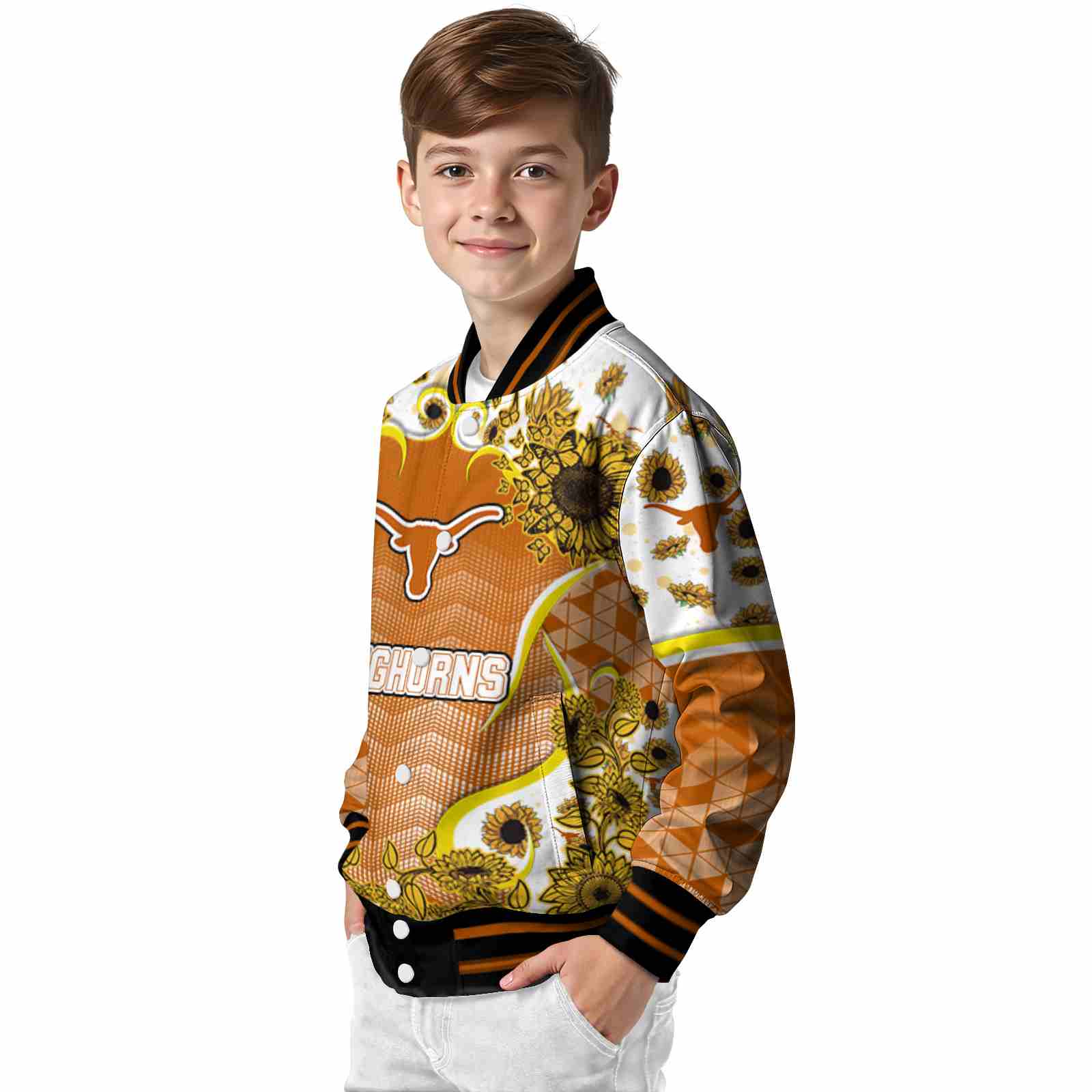 texas longhorns sunflower bloom orange yellow jacket trendy texas longhorns sunflower bloom orange yellow jacket trendy