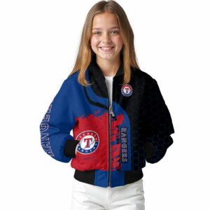 texas rangers hexagonal pattern blue black jacket top rated