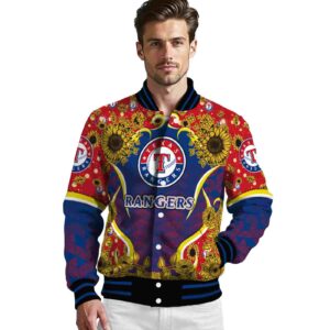 texas rangers sunflower bloom blue yellow jacket high quality