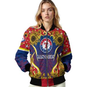 texas rangers sunflower bloom blue yellow jacket latest model