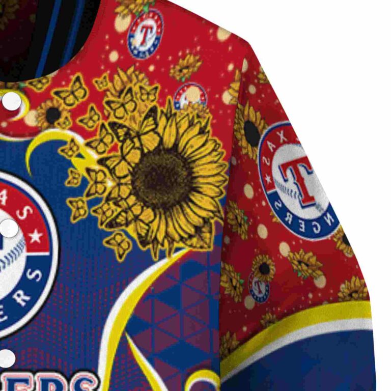 texas rangers sunflower bloom blue yellow jacket premium grade