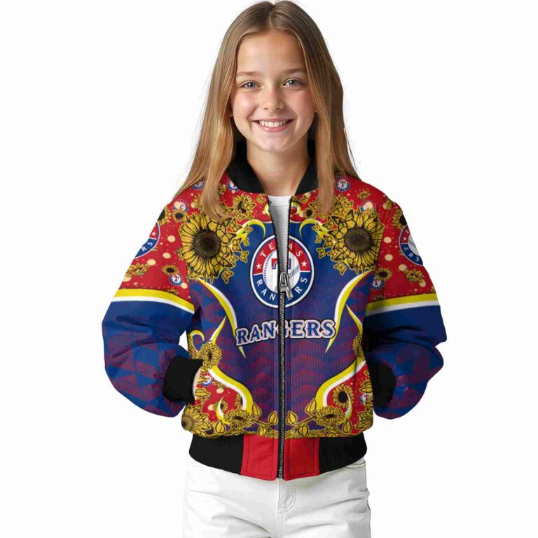 texas rangers sunflower bloom blue yellow jacket top rated
