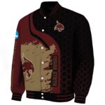 texas state bobcats hexagonal pattern maroon black jacket best selling