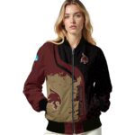 texas state bobcats hexagonal pattern maroon black jacket best selling