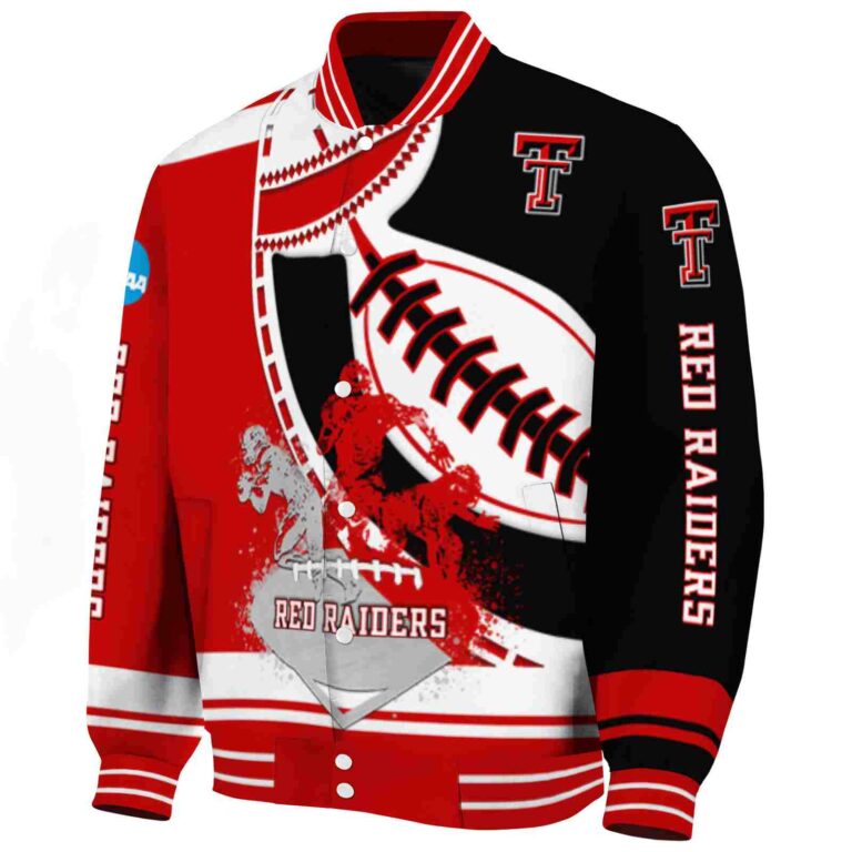 texas tech red raiders baseball stitching black white jacket best selling