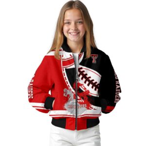 texas tech red raiders baseball stitching black white jacket top rated