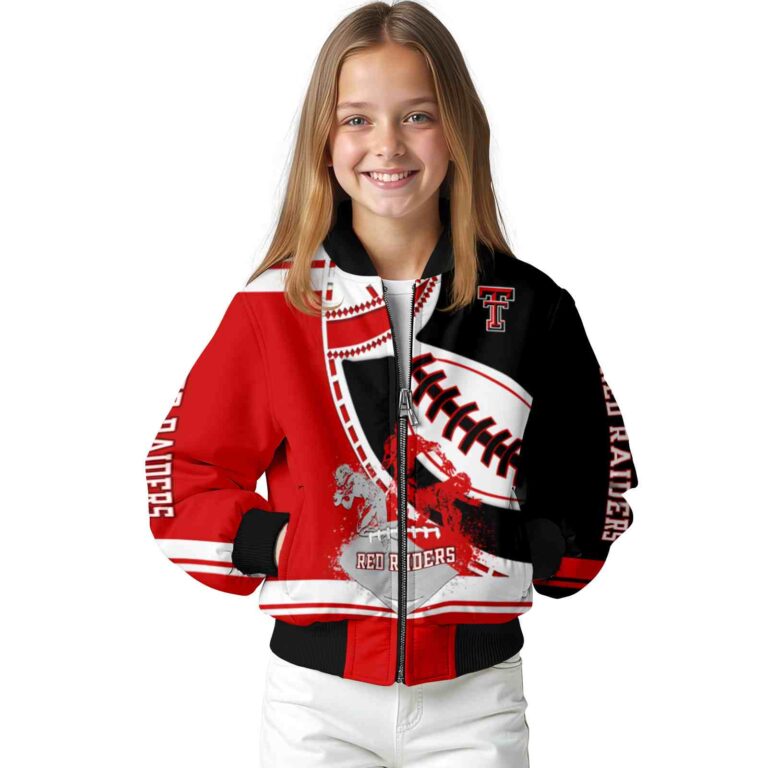 texas tech red raiders baseball stitching black white jacket top rated