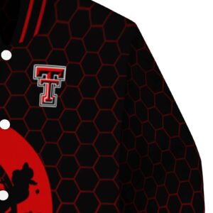 texas tech red raiders hexagonal pattern red black jacket premium grade