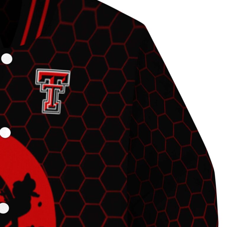 texas tech red raiders hexagonal pattern red black jacket premium grade
