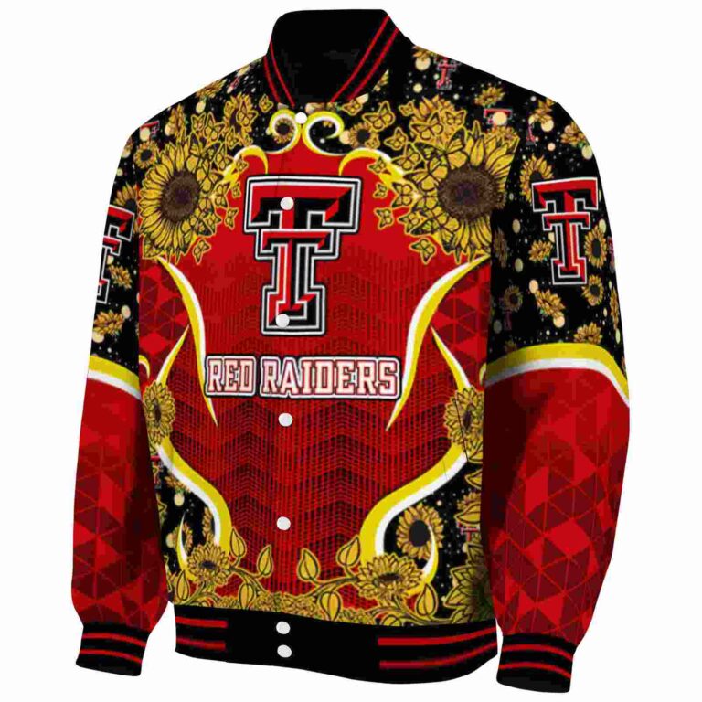 texas tech red raiders sunflower bloom red yellow jacket best selling