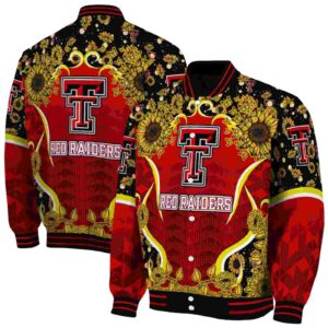texas tech red raiders sunflower bloom red yellow jacket fashion forward