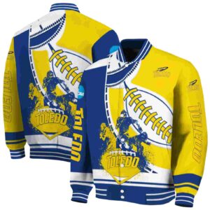 toledo rockets baseball stitching gold white jacket fashion forward