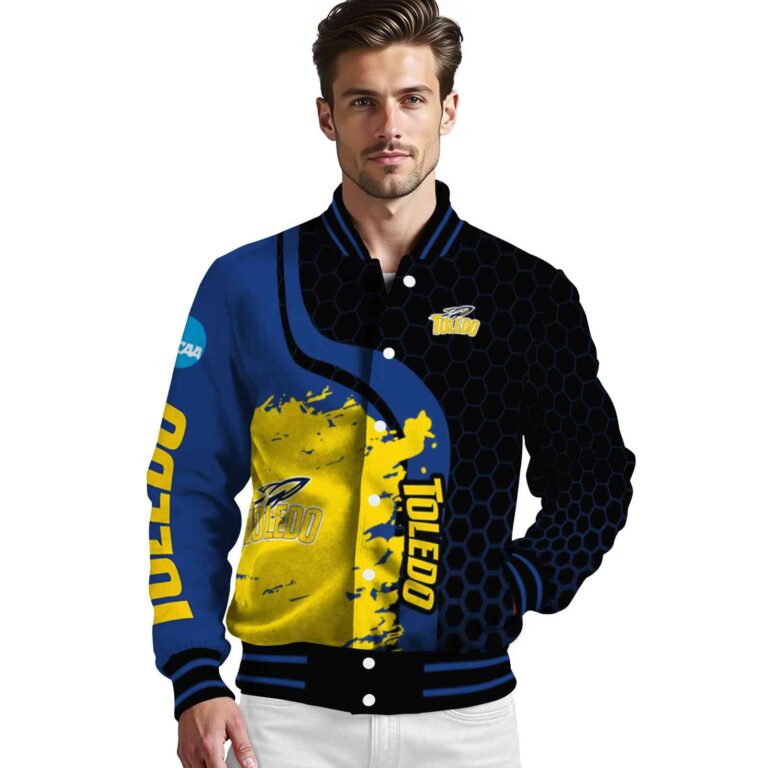 toledo rockets hexagonal pattern blue black jacket high quality