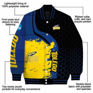 toledo rockets hexagonal pattern blue black jacket new arrival