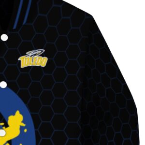 toledo rockets hexagonal pattern blue black jacket premium grade