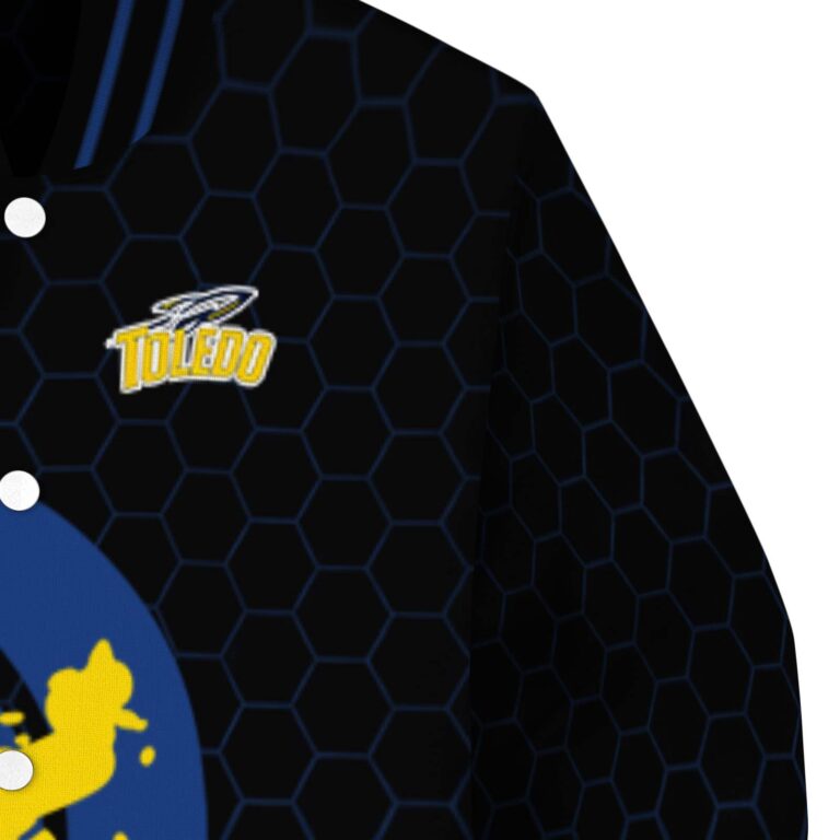 toledo rockets hexagonal pattern blue black jacket premium grade