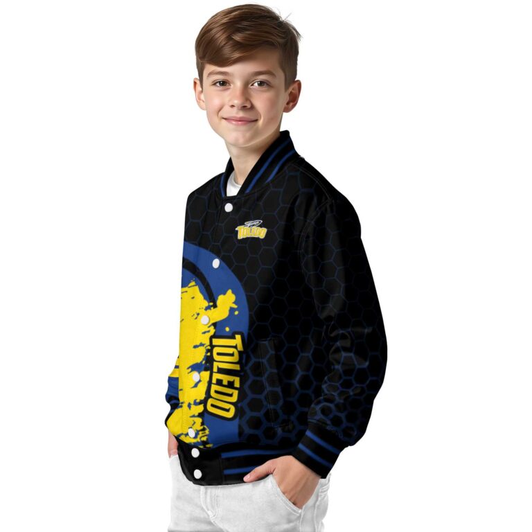 toledo rockets hexagonal pattern blue black jacket trendy