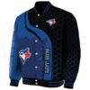 toronto blue jays hexagonal pattern blue black jacket best selling