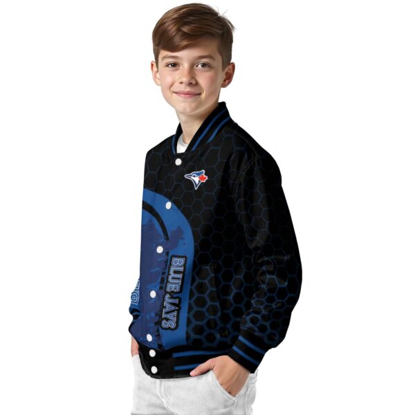 toronto blue jays hexagonal pattern blue black jacket trendy