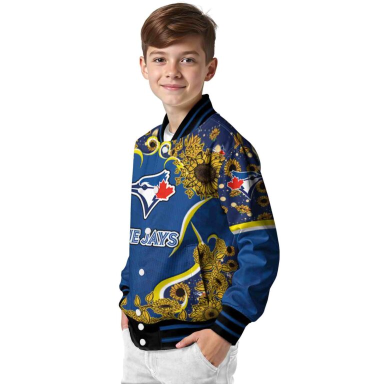 toronto blue jays sunflower bloom blue yellow jacket trendy