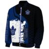 toronto maple leafs hexagonal pattern blue black jacket best selling