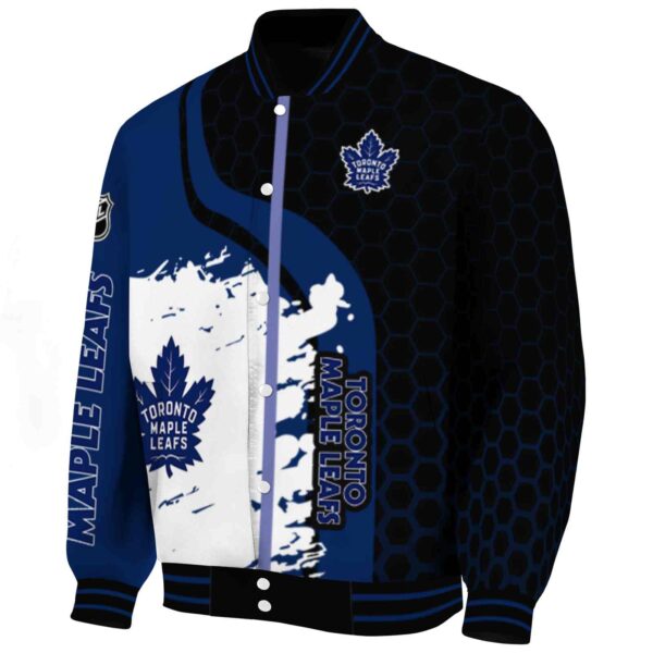 toronto maple leafs hexagonal pattern blue black jacket best selling