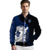 toronto maple leafs hexagonal pattern blue black jacket high quality