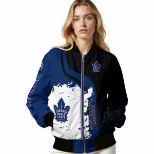 toronto maple leafs hexagonal pattern blue black jacket latest model